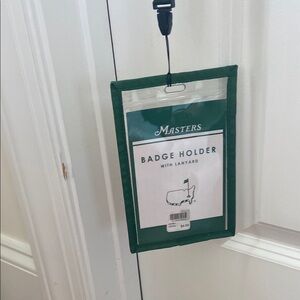 Masters Green Badge Holder with Lanyard